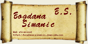 Bogdana Simanić vizit kartica